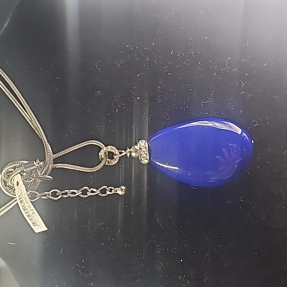 Silver and blue necklace